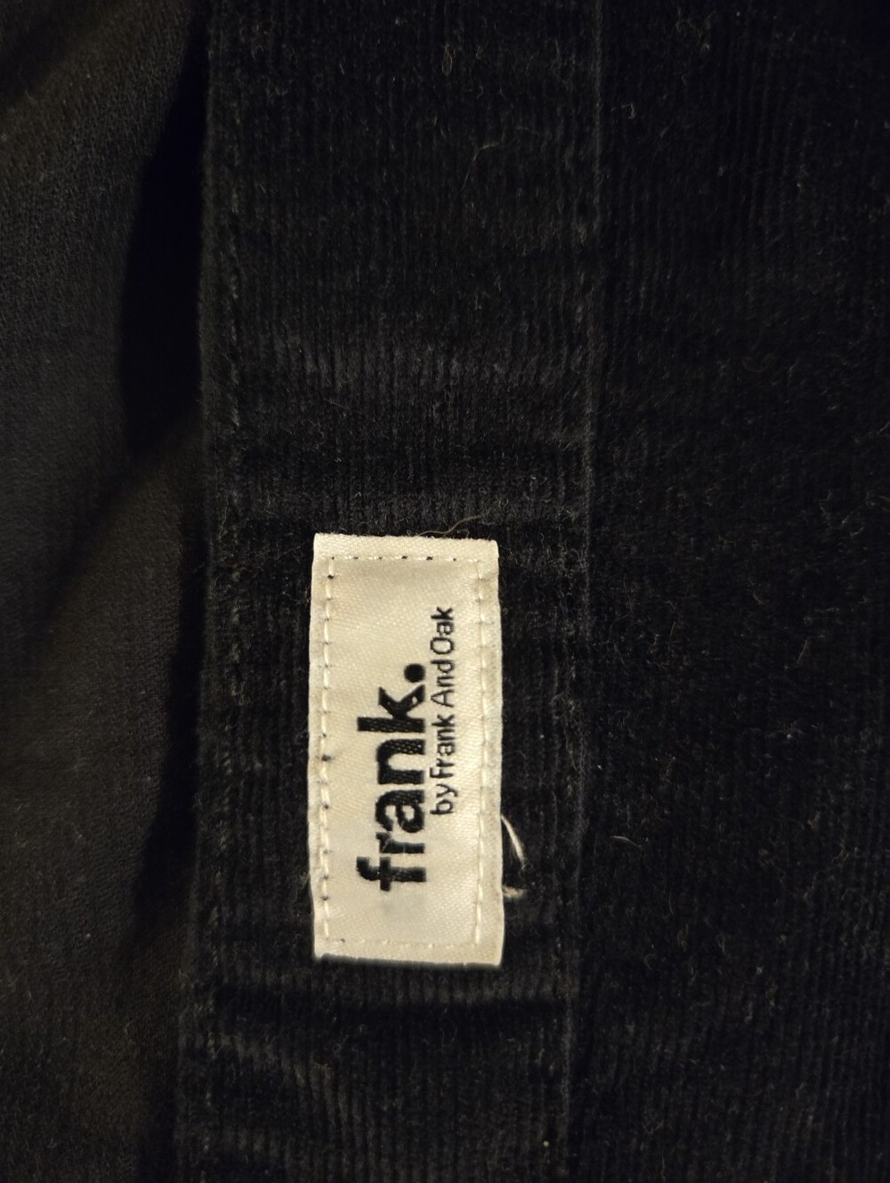 Frank And Oak Black Corduroy Shirt Made in Canada – L - Picture 2 of 3
